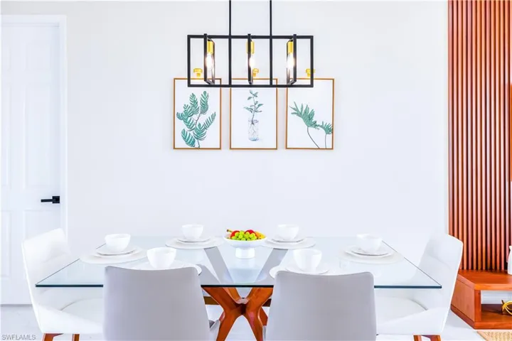 Dining room featuring a chandelier