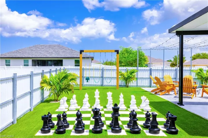 Surrounding community with a fenced backyard