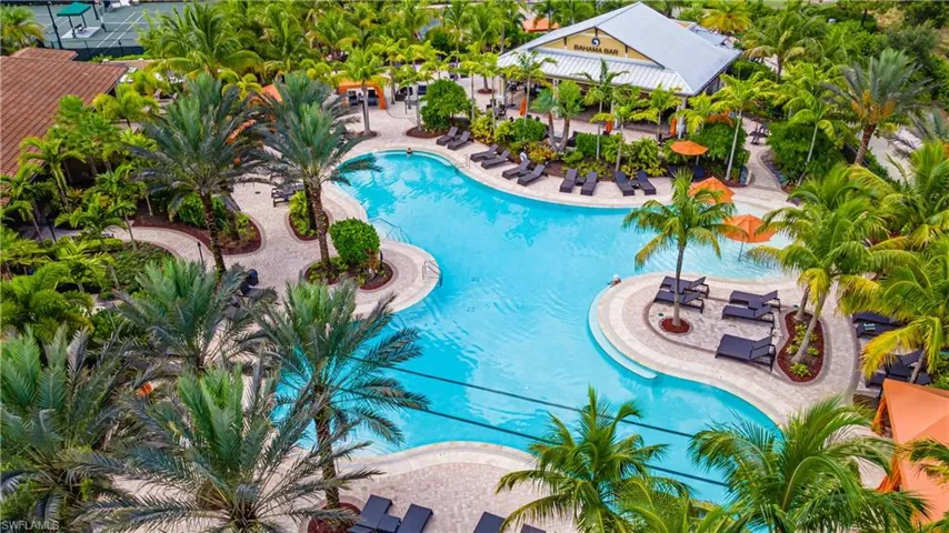 Community pool featuring a patio area