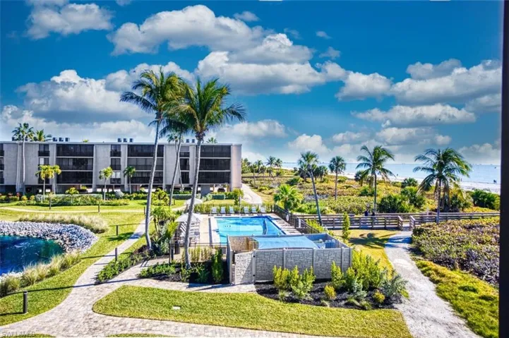 Community pool and walkway to beach