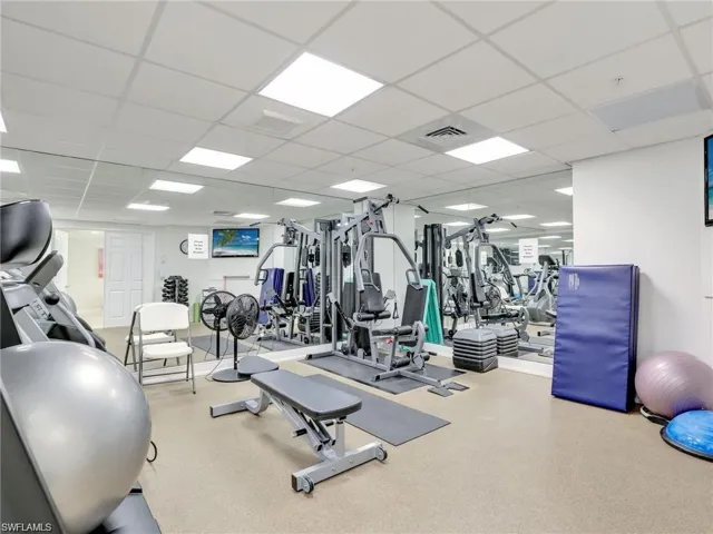 Gym with a drop ceiling