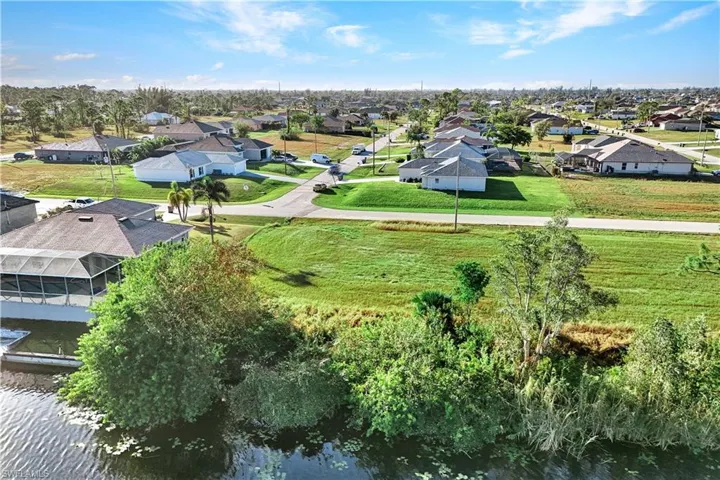 Aerial perspective of suburban area