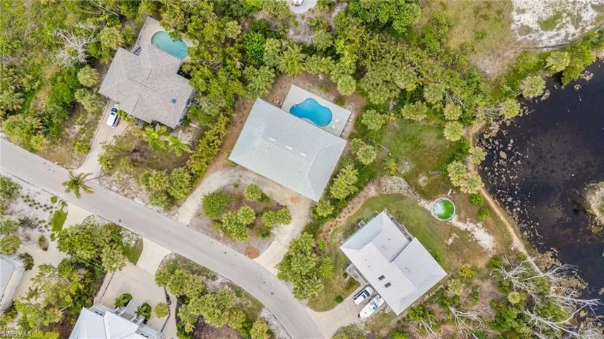 Bird's eye view of a pool