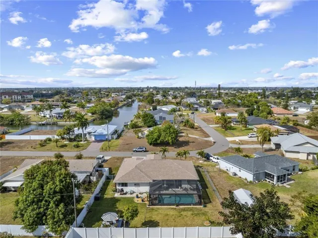 Aerial view of residential area