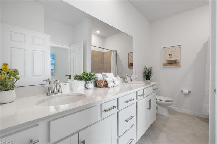 Guest Bathroom with dual sinks