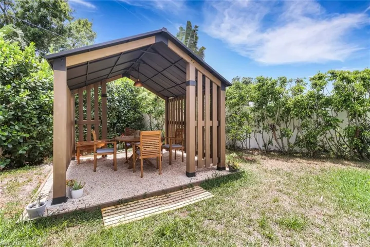 View of yard featuring a newly added gazebo