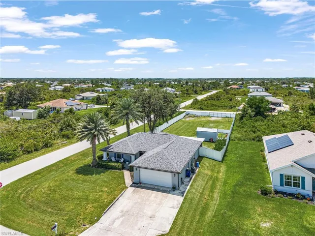 Aerial perspective of suburban area