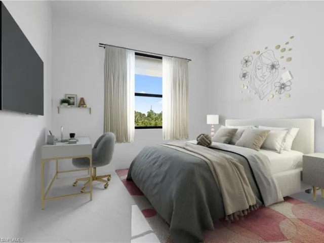Bedroom with carpet