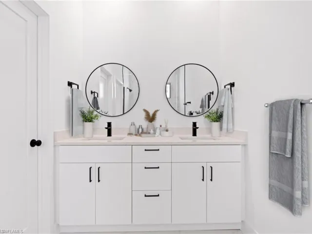 Bathroom with double sink vanity