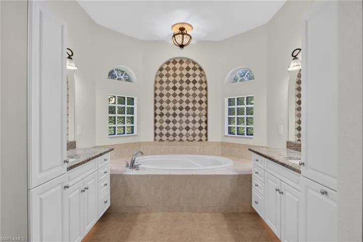 master bathroom, tub and dual sinks
