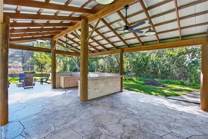 Large under cover entertaining area