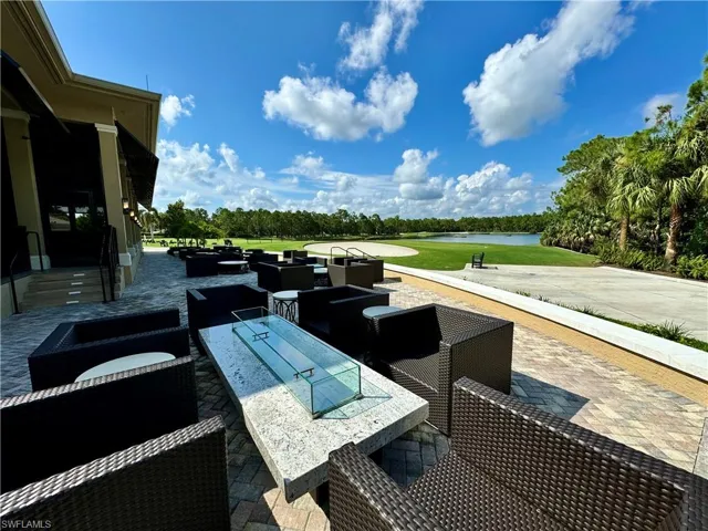 Clubhouse patio with fire pits