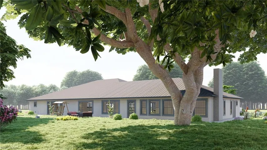 Single story home with a front yard - Conceptual Rendering