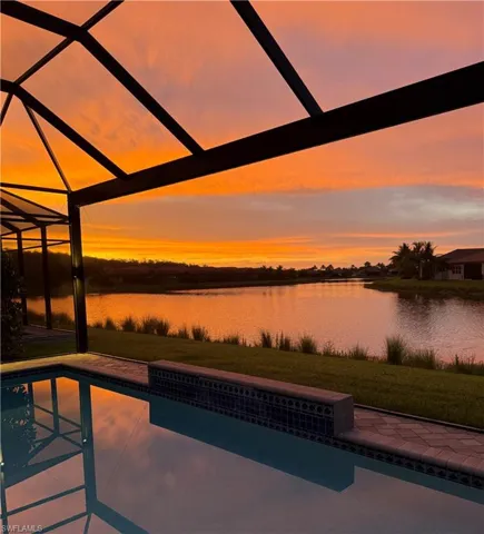 Pool at dusk