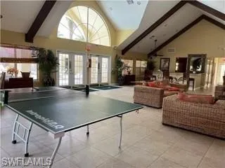 Rec room featuring french doors