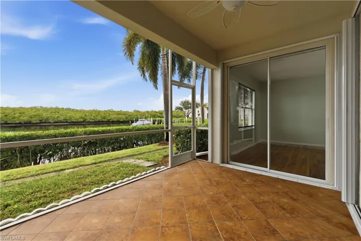 View of unfurnished patio overlooking the mangrove and water