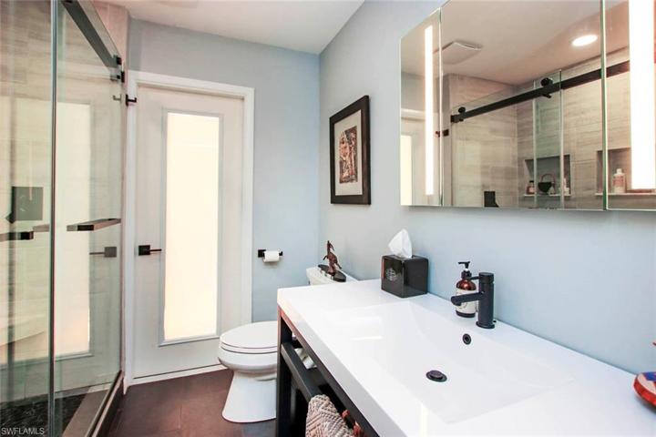 Guest bath with door to pool area