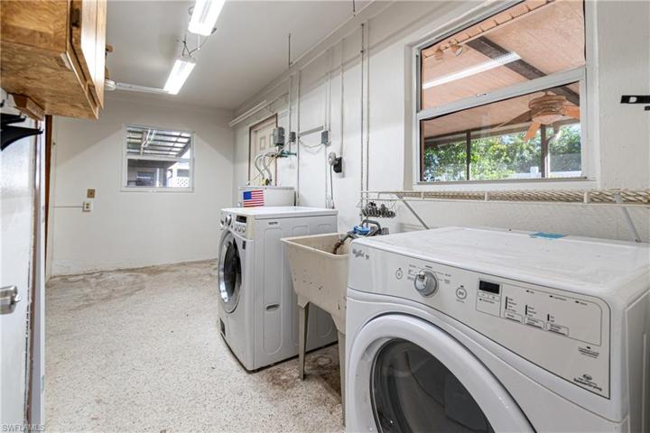 laundry off kitchen in garage area