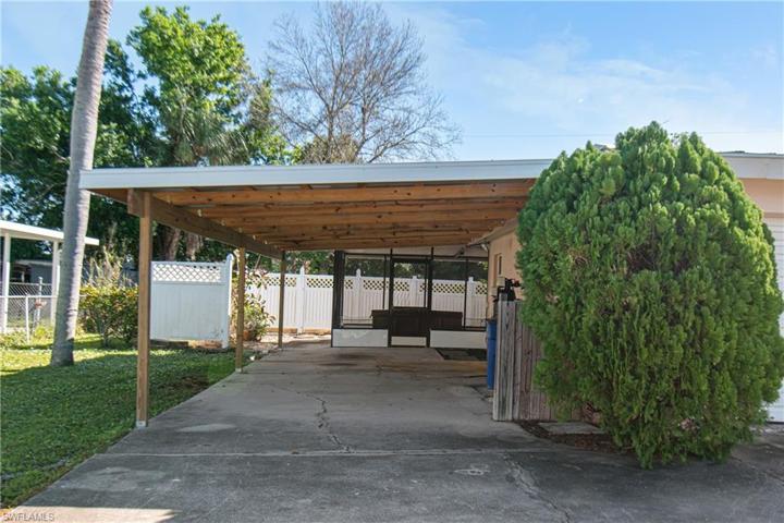 covered parking side of home