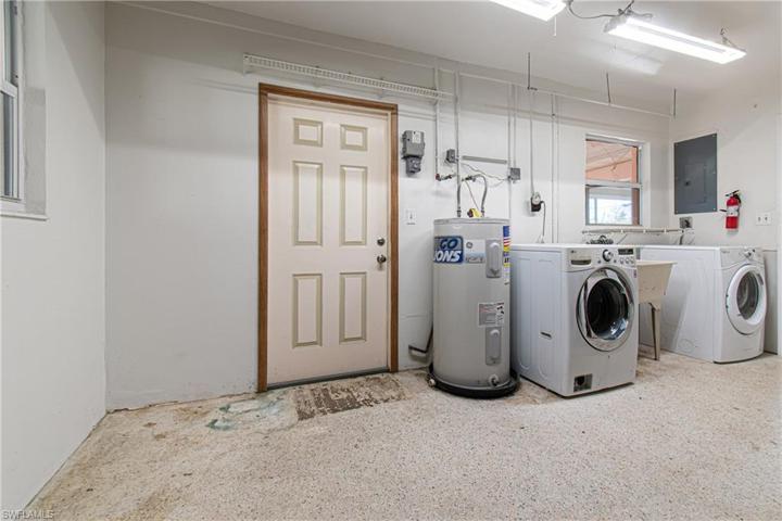 Laundry in garage area