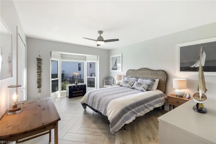 Bedroom with a ceiling fan