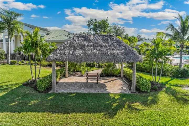 View of community featuring a gazebo and a yard
