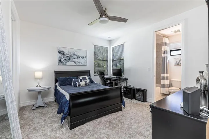 Guest bedroom in front corner of home with walk in closet & jack 'n jill bath