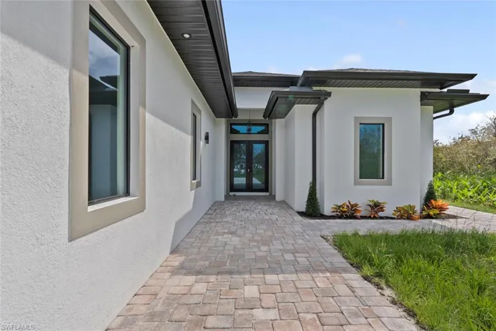 View of exterior entry with french doors