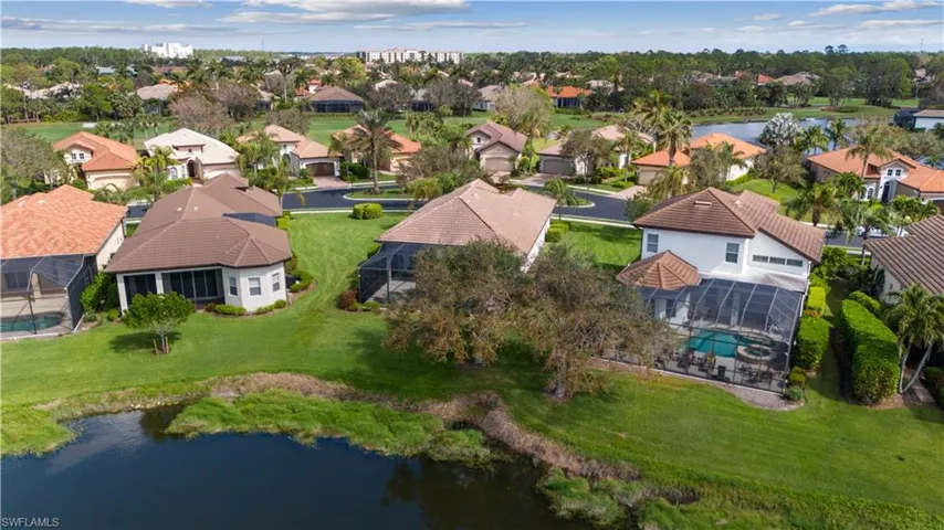 Drone / aerial view of a nearby body of water