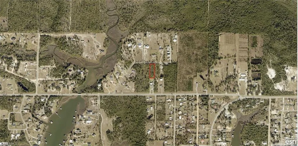 Aerial Map. Displaying a specific land parcel within a broader geographical context