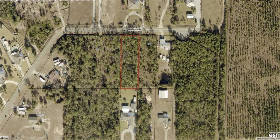 Aerial Map. Indicating the property's boundaries and surrounding geographical features