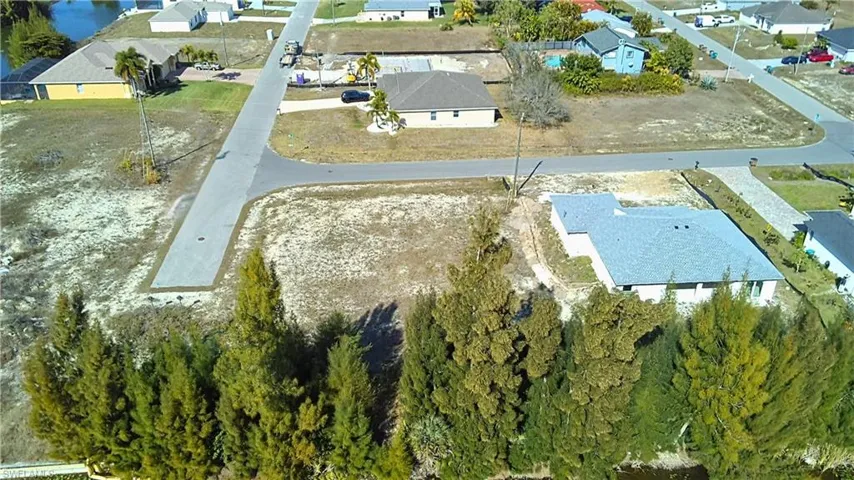 Aerial perspective of suburban area