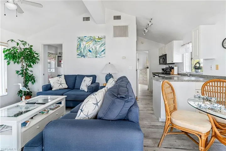 Conveniently located between the living room and kitchen.