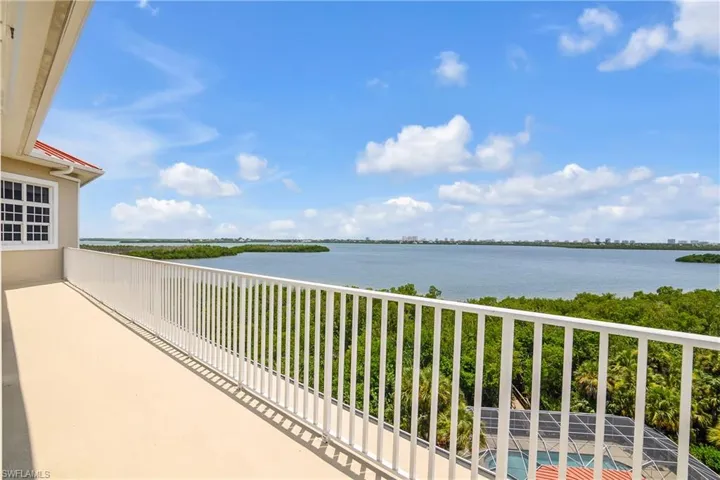 Balcony with a water view