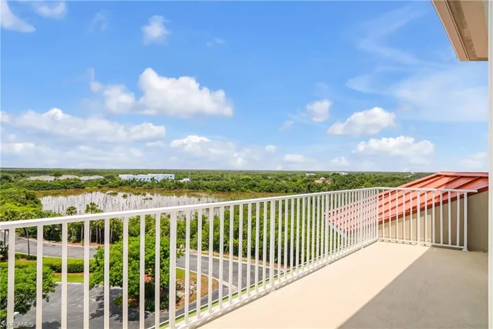 Balcony with a water view