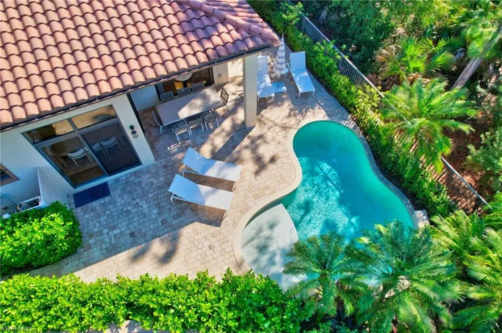 Aerial view of pool area