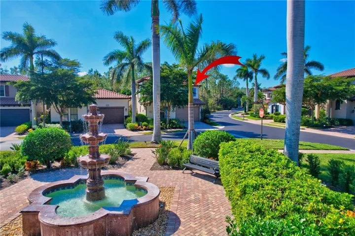 Fountain in front of home
