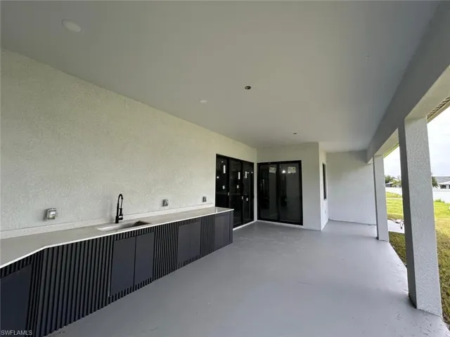 View of patio featuring sink