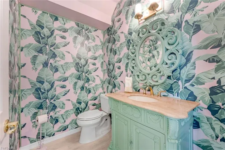 Bathroom with vanity and toilet
