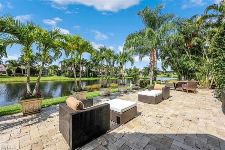 View of patio / terrace featuring a water view