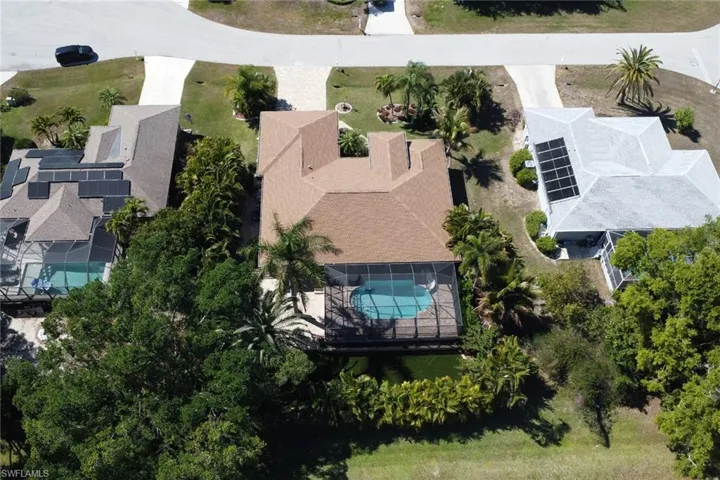 Aerial view of a pool area