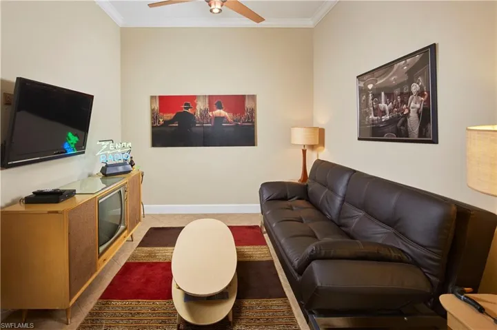 The den/office space. Can easily be converted to a third bedroom.