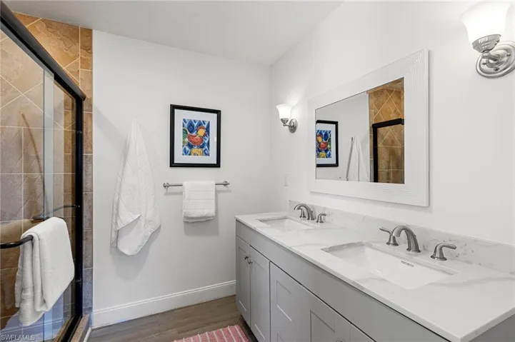 Ensuite master bath with shower and double sinks