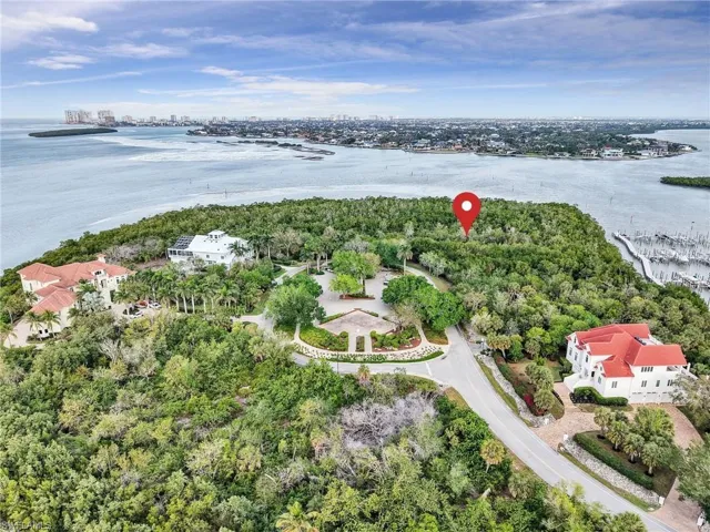 Drone / aerial view of a nearby body of water