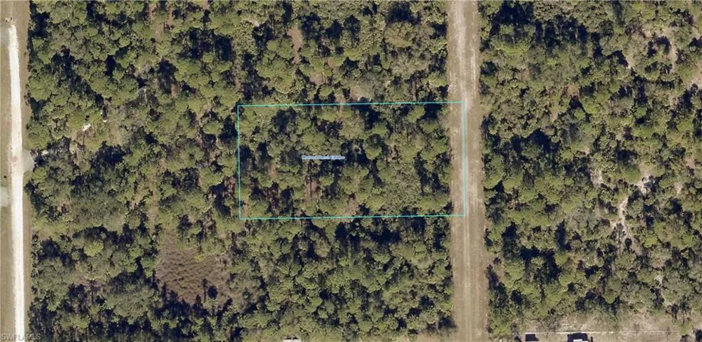 Aerial view of property's location with property boundaries highlighted