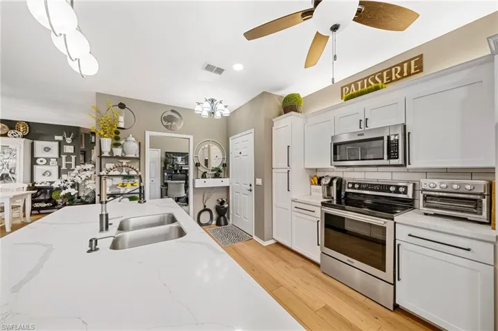 Quartz Countertops, tile backsplash