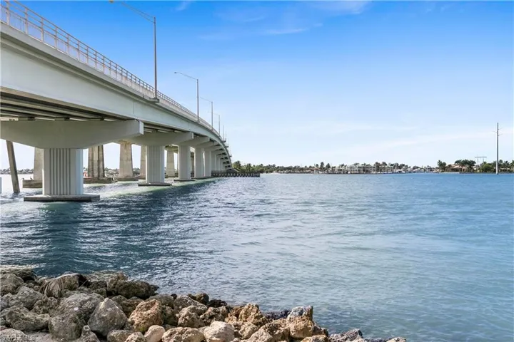 View of water feature with a pier