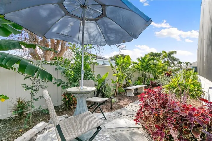 lush lanscaping in backyard