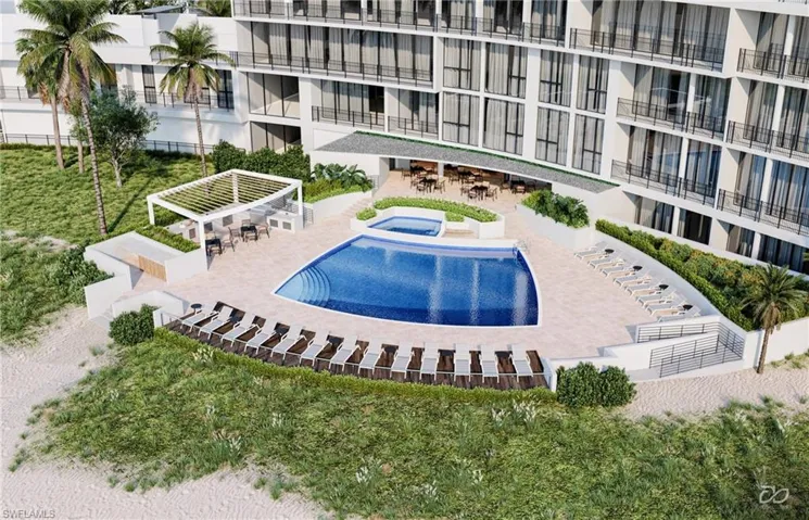 Community pool with a community hot tub and a patio area