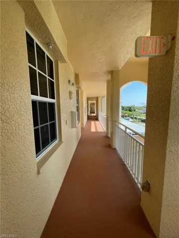Corridor and a textured ceiling